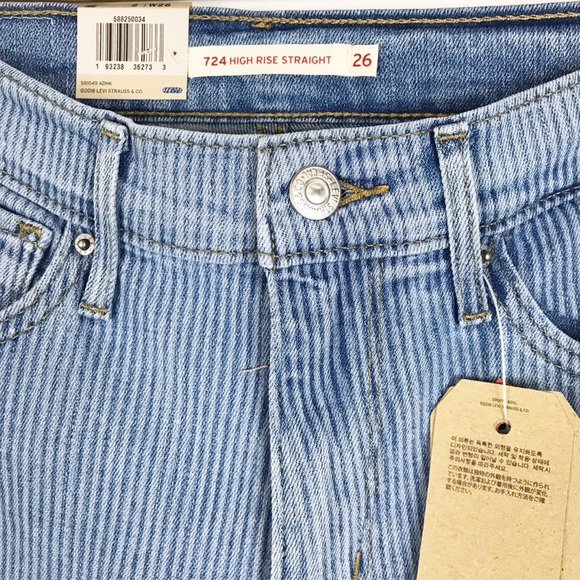 Levi’s 724 High Rise Straight Crop Sapphire Sky - Picture 5 of 8